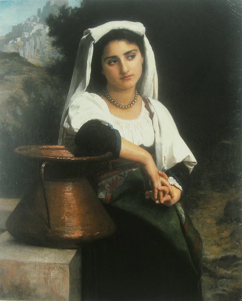 Donna italiana alla fontana